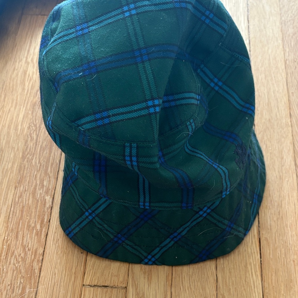 Tory Burch Tory Sport reversible bucket hat. Green plaid